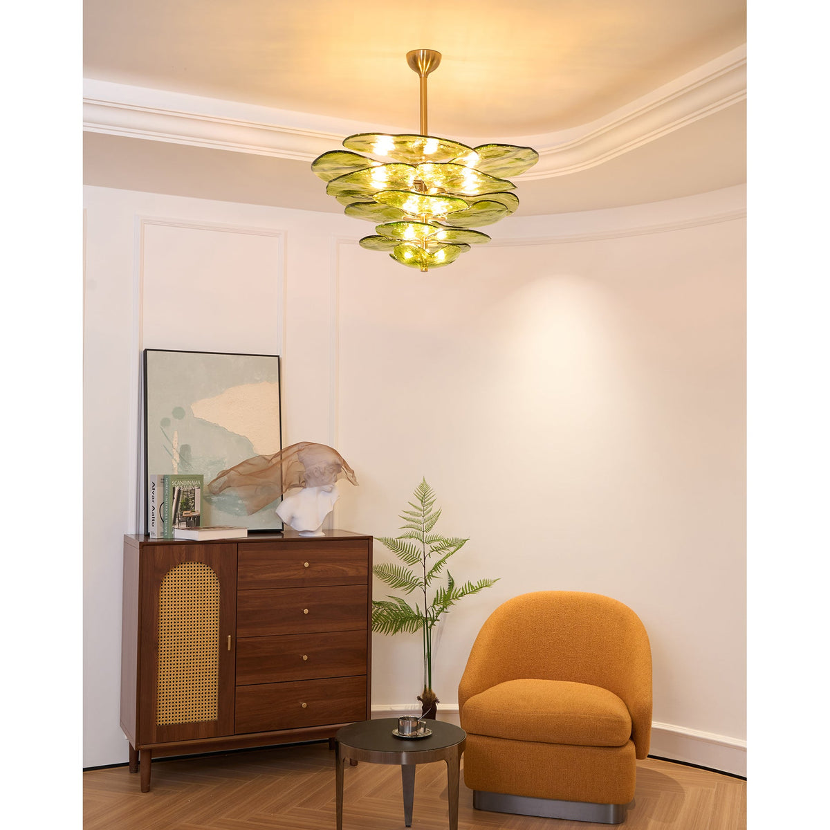 lotus-leaf-layered-glass-chandelier