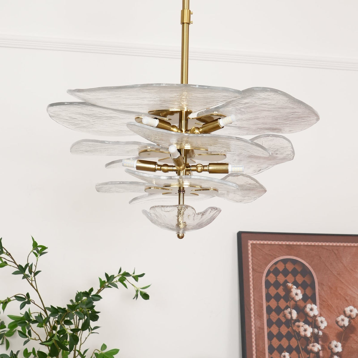 lotus-leaf-layered-glass-chandelier
