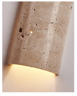 Lina Travertine Wall Sconce – Sculptural Stone Lighting for Modern Interiors