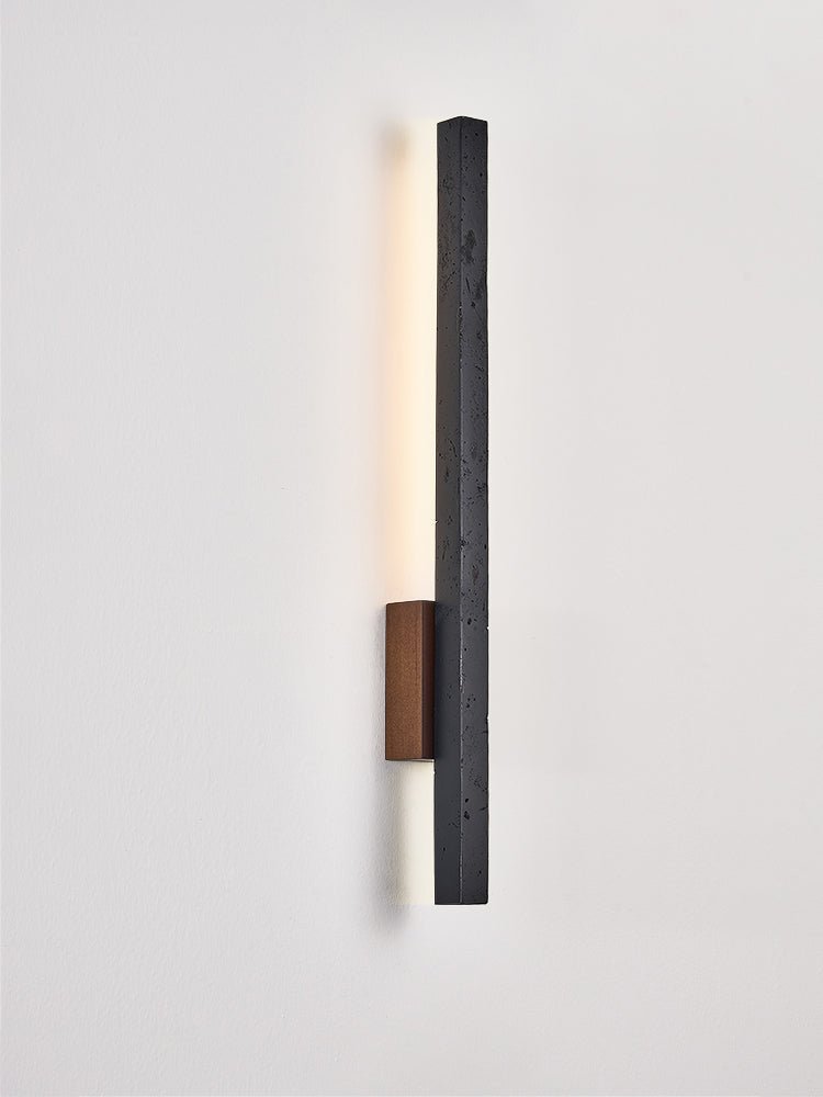 Linaris LED Wall Sconce in Black Travertine and Walnut Wood