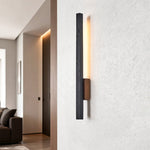 Linaris LED Wall Sconce in Black Travertine and Walnut Wood