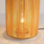 Linden Column Solar Outdoor Lamp – Natural Rattan Post Light for Garden & Patio