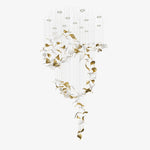 Linden Leaves Crystal LED Chandelier | Modern Linear Pendant Light for Dining Room and Foyer