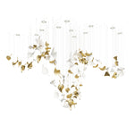 Linden Leaves Crystal LED Chandelier | Modern Linear Pendant Light for Dining Room and Foyer