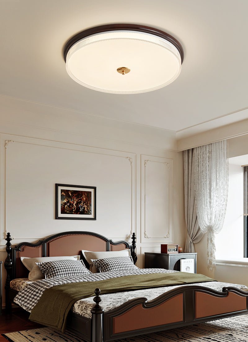 Lindor Wood LED Flush Mount Ceiling Light, Modern Natural Wood Ring
