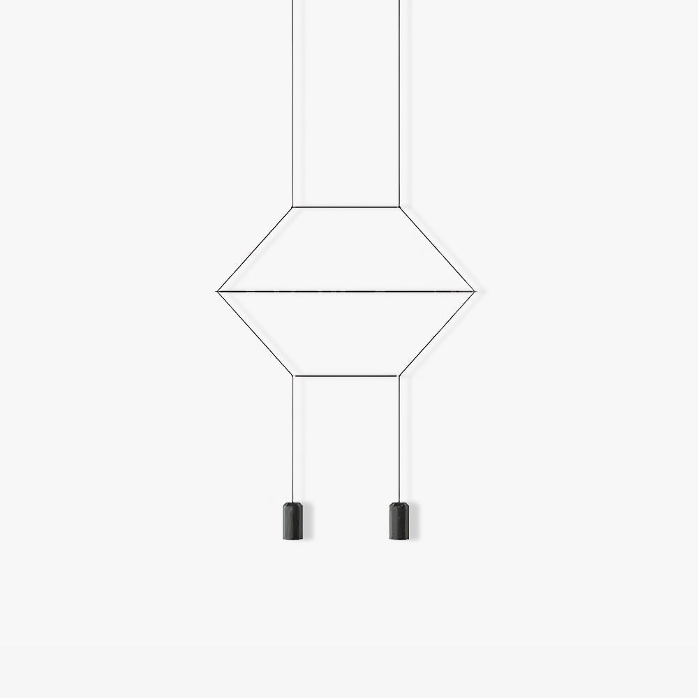 Line Art Pendant Light – Modern Linear LED Chandelier