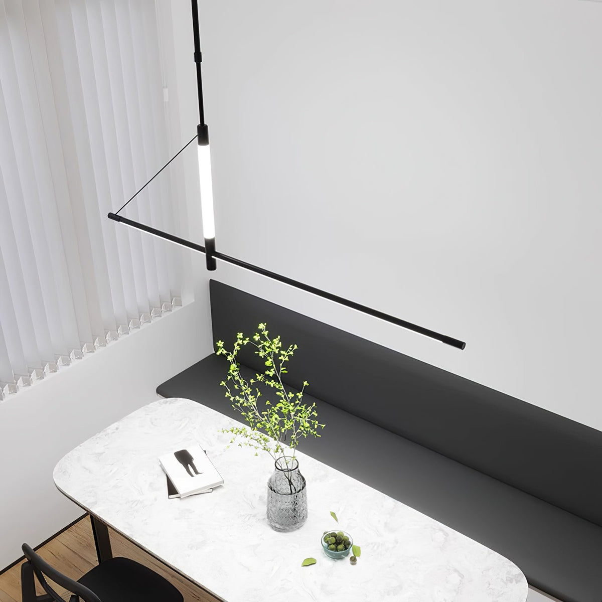 Linea Axis Modern Linear LED Pendant Light for Kitchen Island