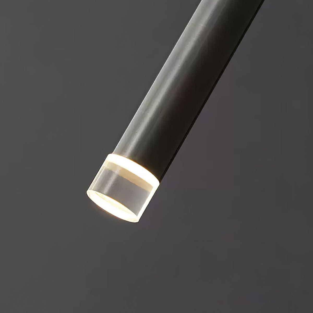 Linea Mono Linear Pendant Light in Matte Black with Brass Accents