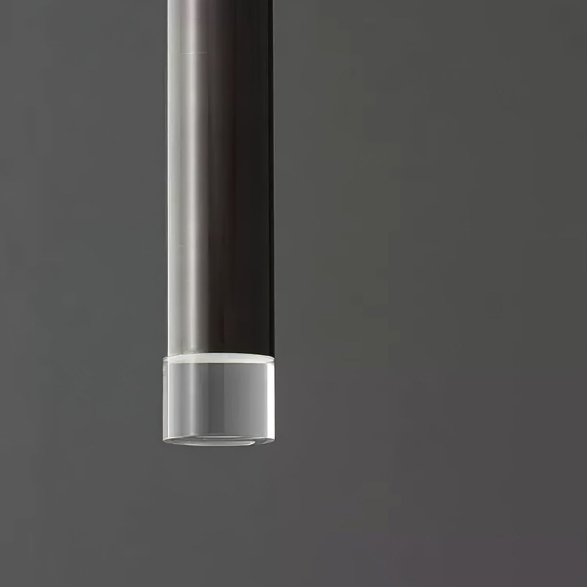 Linea Mono Linear Pendant Light in Matte Black with Brass Accents