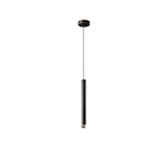 Linea Mono Linear Pendant Light in Matte Black with Brass Accents