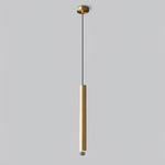 Linea Mono Linear Pendant Light in Matte Black with Brass Accents