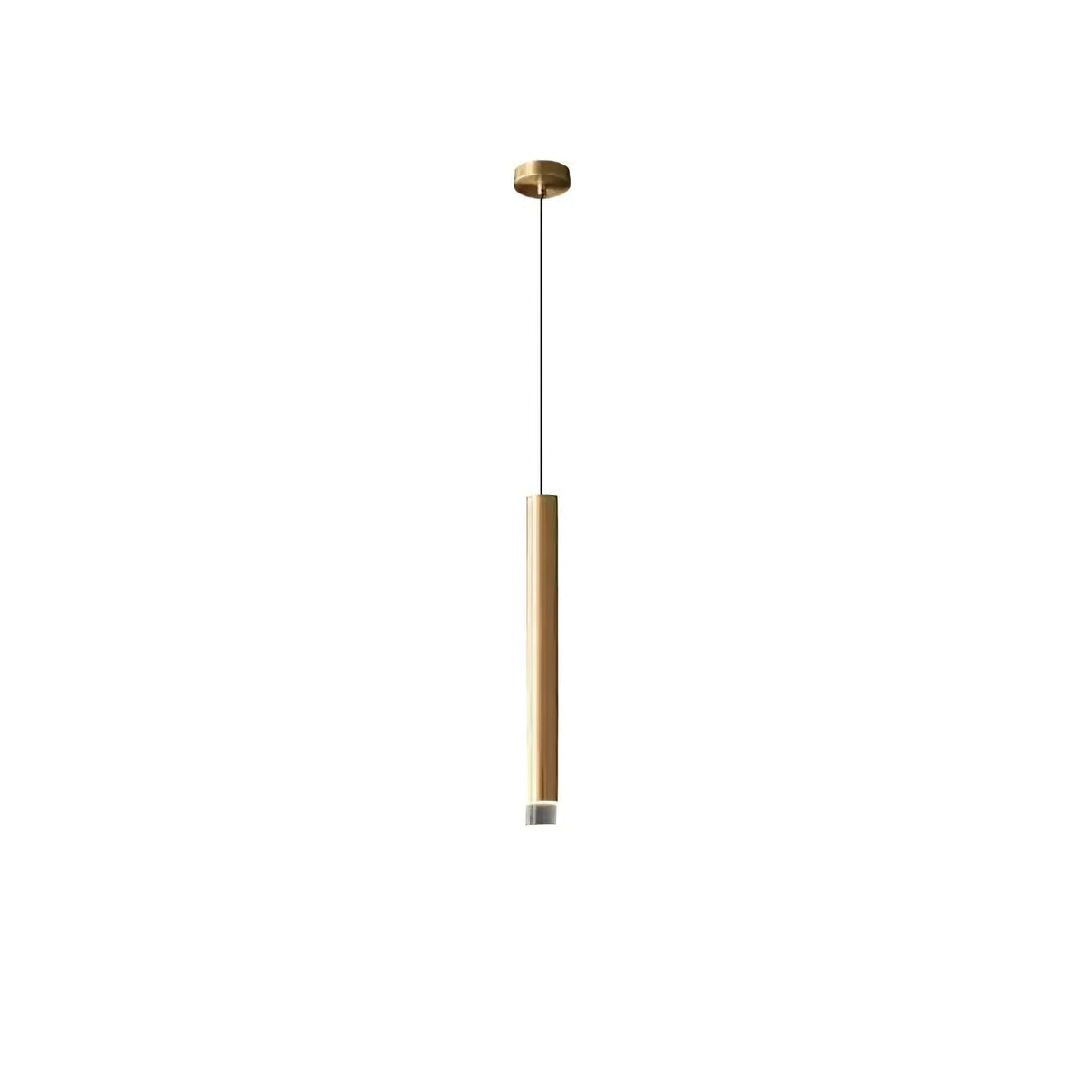 Linea Mono Linear Pendant Light in Matte Black with Brass Accents