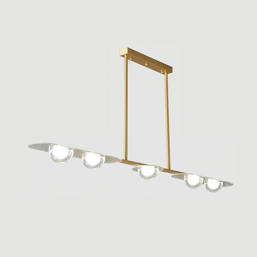 Linear LED Pendant Light in Brass and Glass for Modern Interiors