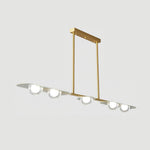 Linear LED Pendant Light in Brass and Glass for Modern Interiors