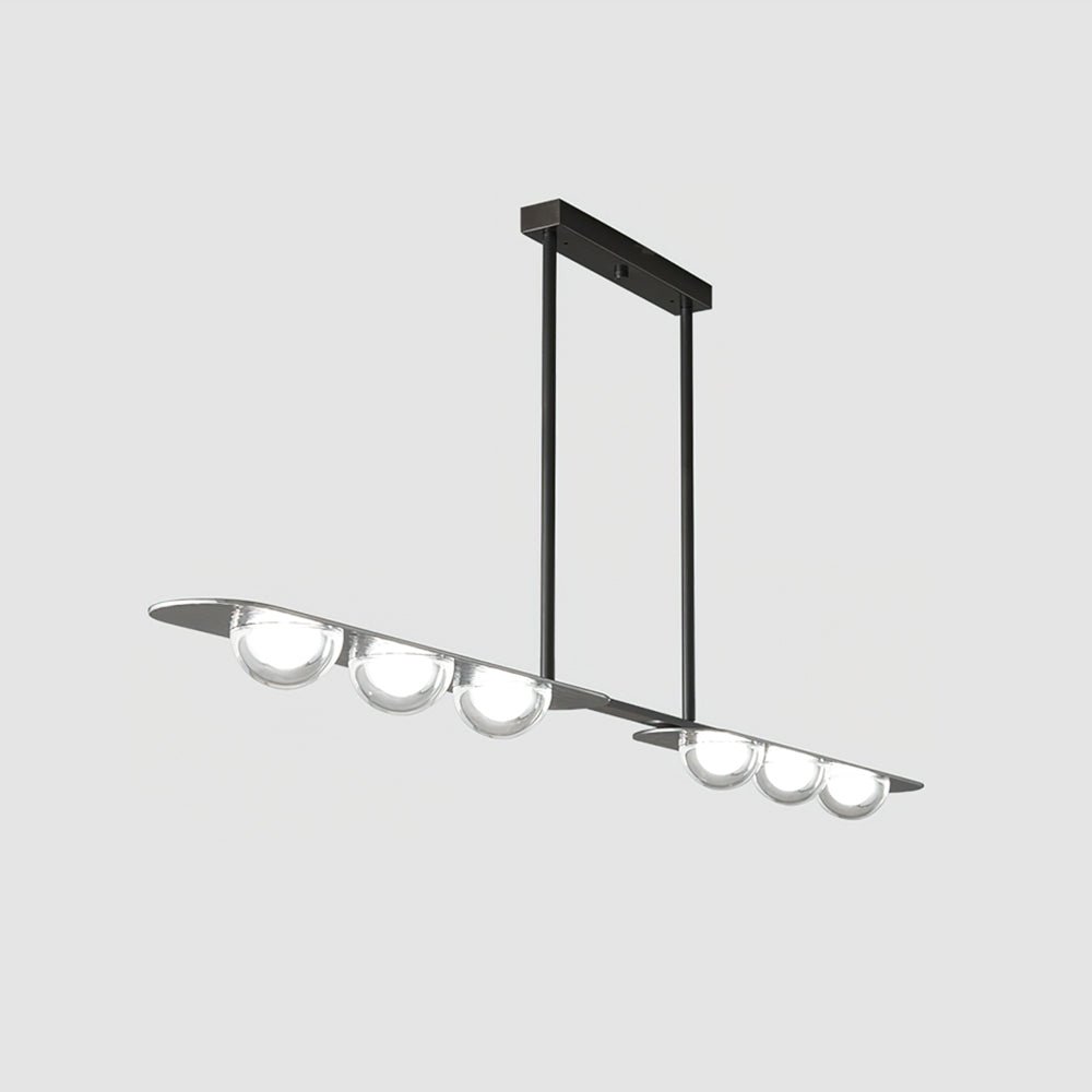 Linear LED Pendant Light in Brass and Glass for Modern Interiors