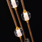 Droplet Pendant Light with Wood and Brass Accents