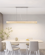 Linear Travertine Pendant Light – Modern Stone Suspension Lamp for Dining & Kitchen Island