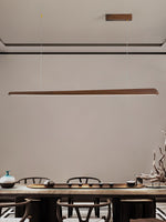 Linearity Modern Walnut LED Linear Pendant Light for Kitchen Island and Dining Room