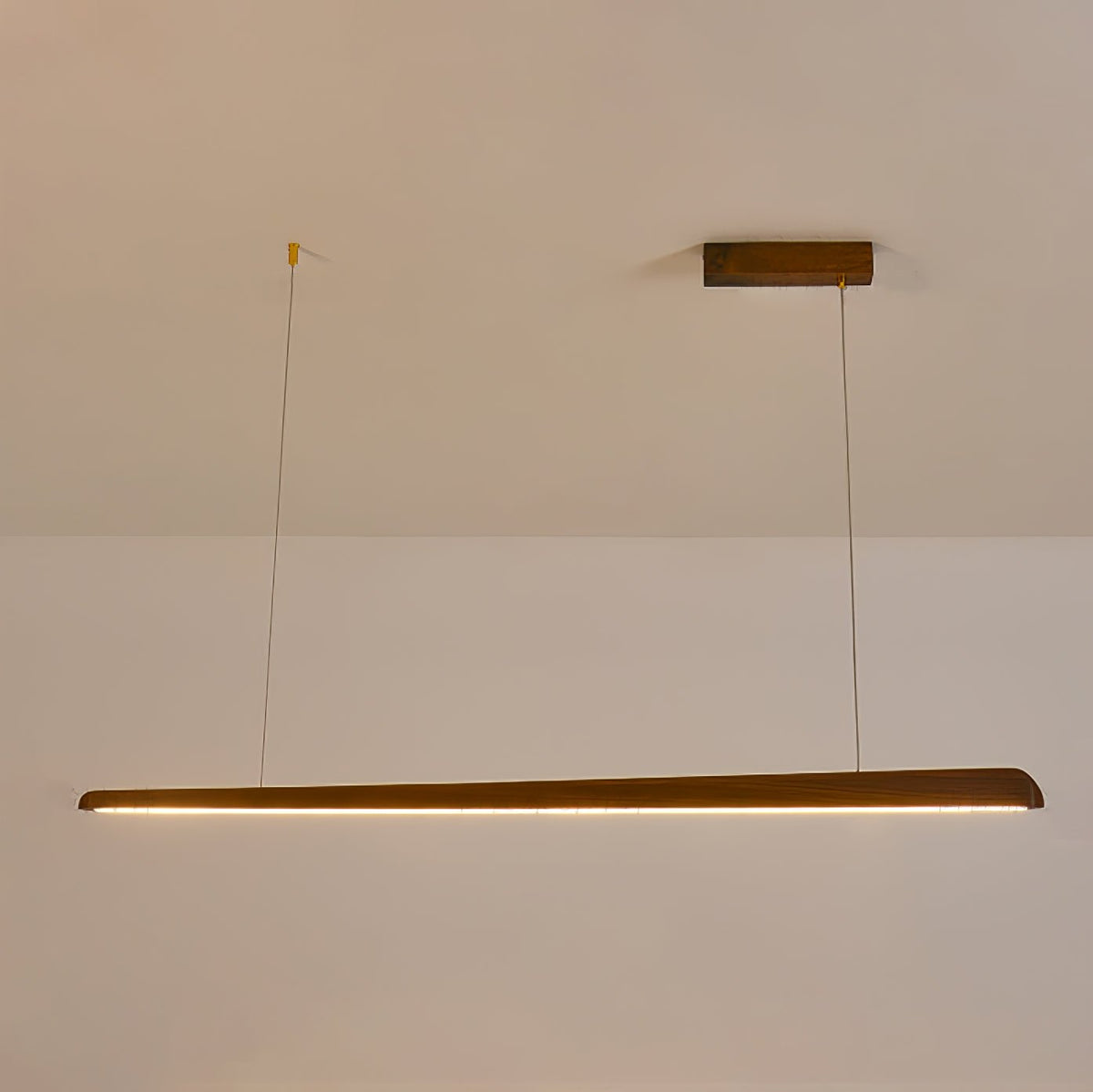 Linearity Modern Walnut LED Linear Pendant Light for Kitchen Island and Dining Room