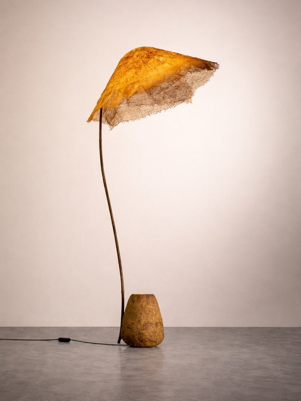 Linen Canopy Floor Lamp – Modern Natural Lighting for Living Spaces