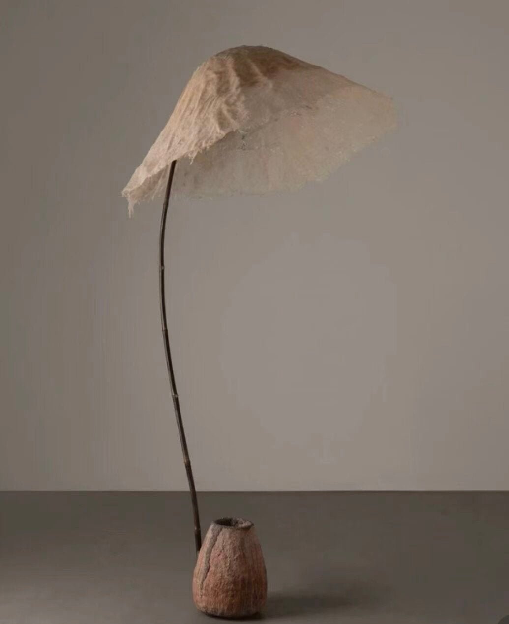 Linen Canopy Floor Lamp – Modern Natural Lighting for Living Spaces