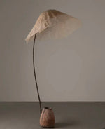 Linen Canopy Floor Lamp – Modern Natural Lighting for Living Spaces