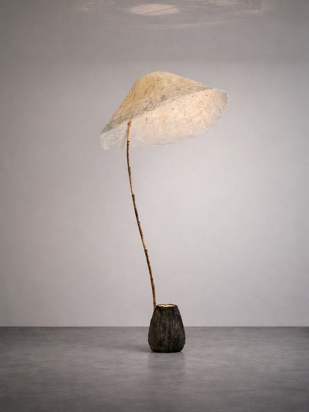 Linen Canopy Floor Lamp – Modern Natural Lighting for Living Spaces