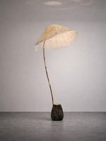 Linen Canopy Floor Lamp – Modern Natural Lighting for Living Spaces