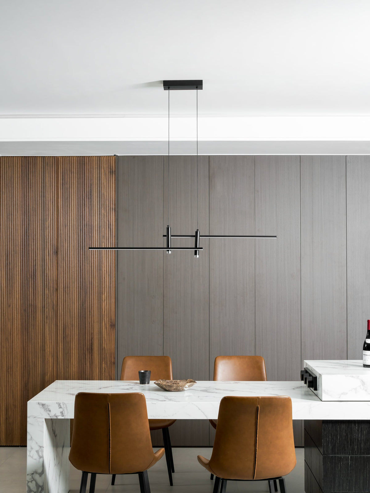 Links Linear LED Pendant Light for Kitchen Island | Modern Minimalist Ceiling Lamp