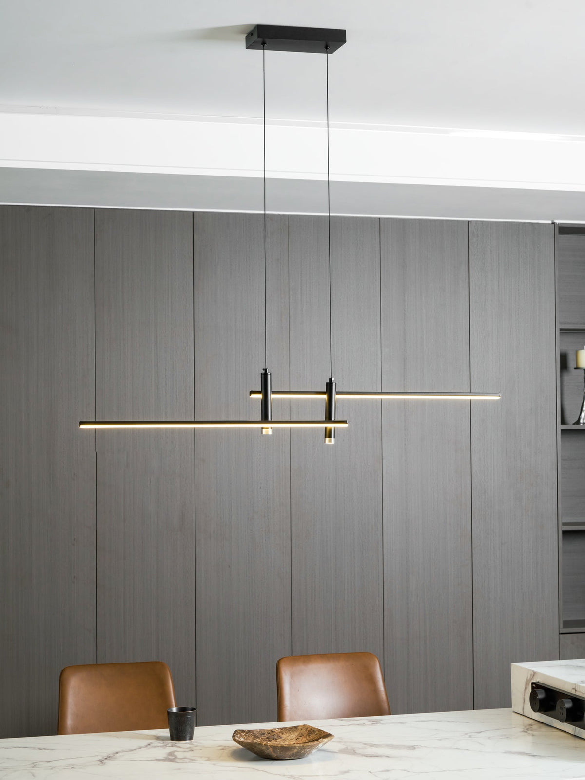 Links Linear LED Pendant Light for Kitchen Island | Modern Minimalist Ceiling Lamp