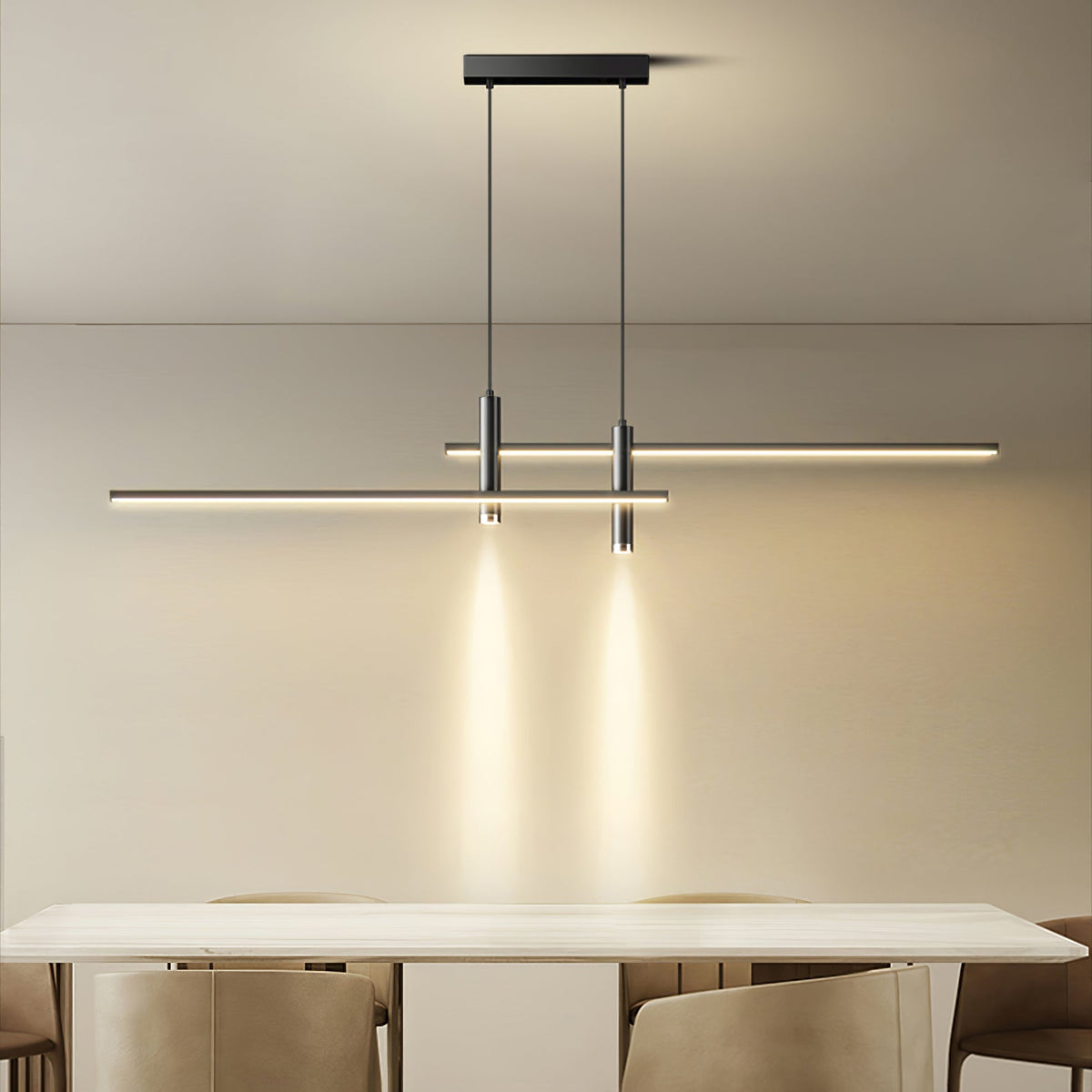 Links Linear LED Pendant Light for Kitchen Island | Modern Minimalist Ceiling Lamp