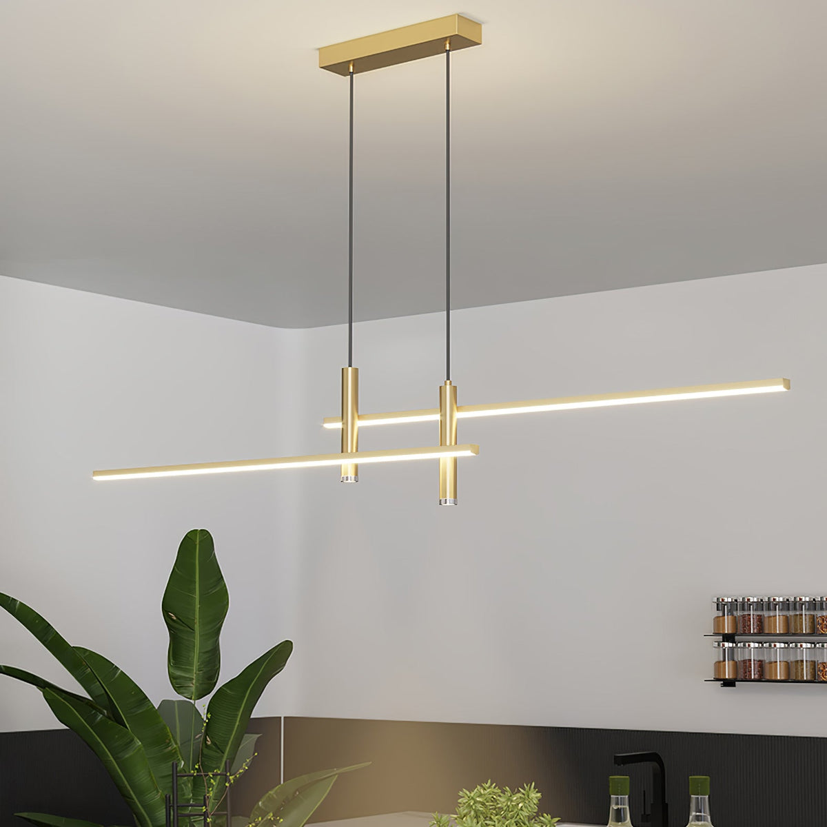 Links Linear LED Pendant Light for Kitchen Island | Modern Minimalist Ceiling Lamp