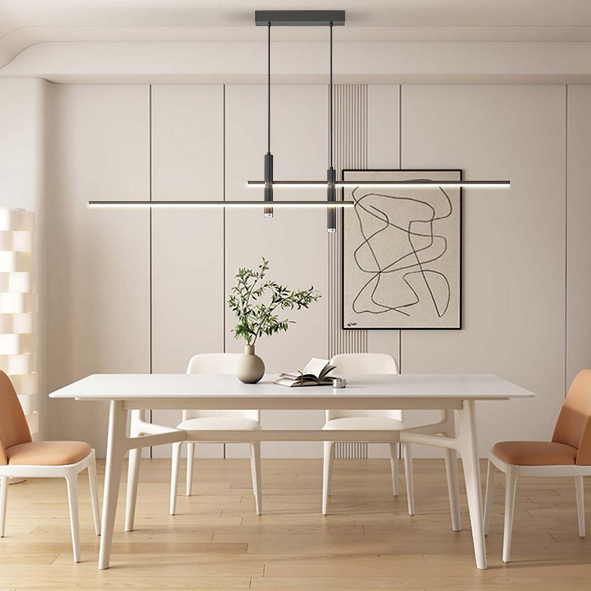 Links Linear LED Pendant Light for Kitchen Island | Modern Minimalist Ceiling Lamp