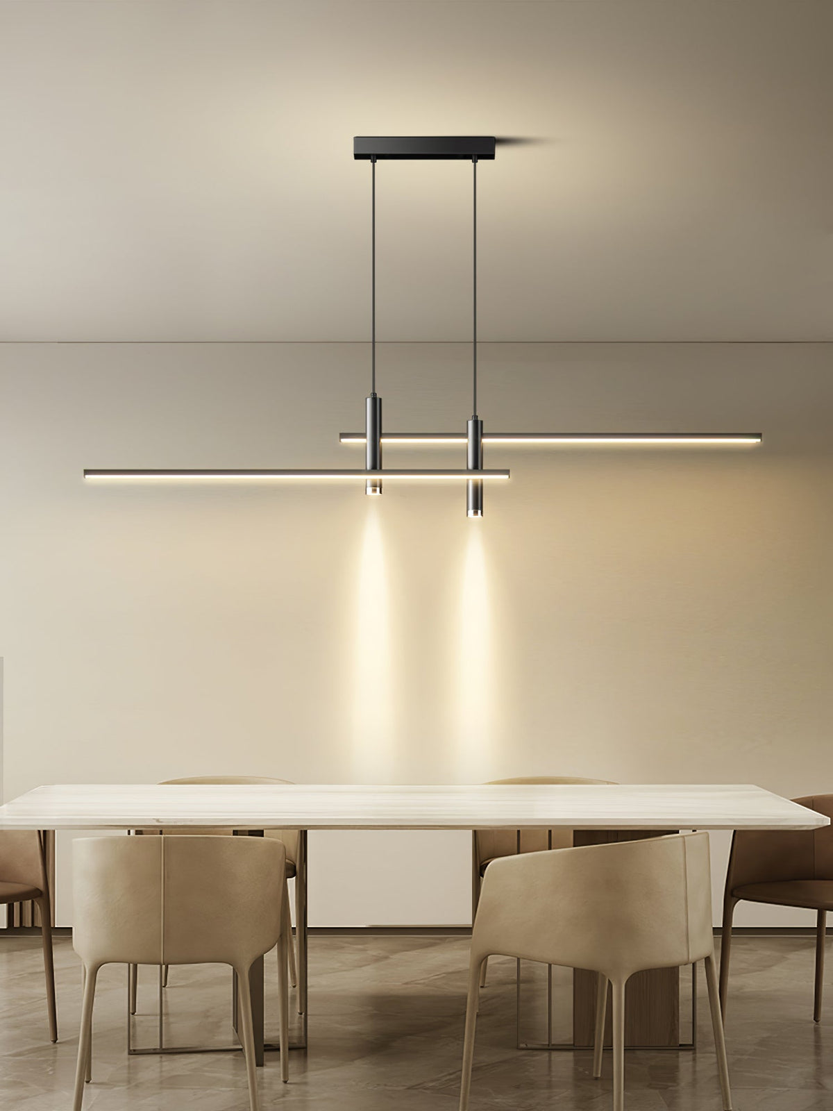 Links Linear LED Pendant Light for Kitchen Island | Modern Minimalist Ceiling Lamp