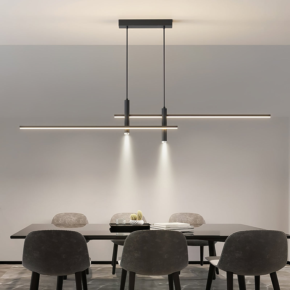 Links Linear LED Pendant Light for Kitchen Island | Modern Minimalist Ceiling Lamp