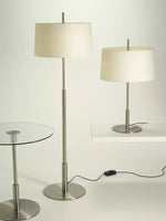 Rilume Table Lamp – Brushed Nickel Fabric Shade for Modern Interiors