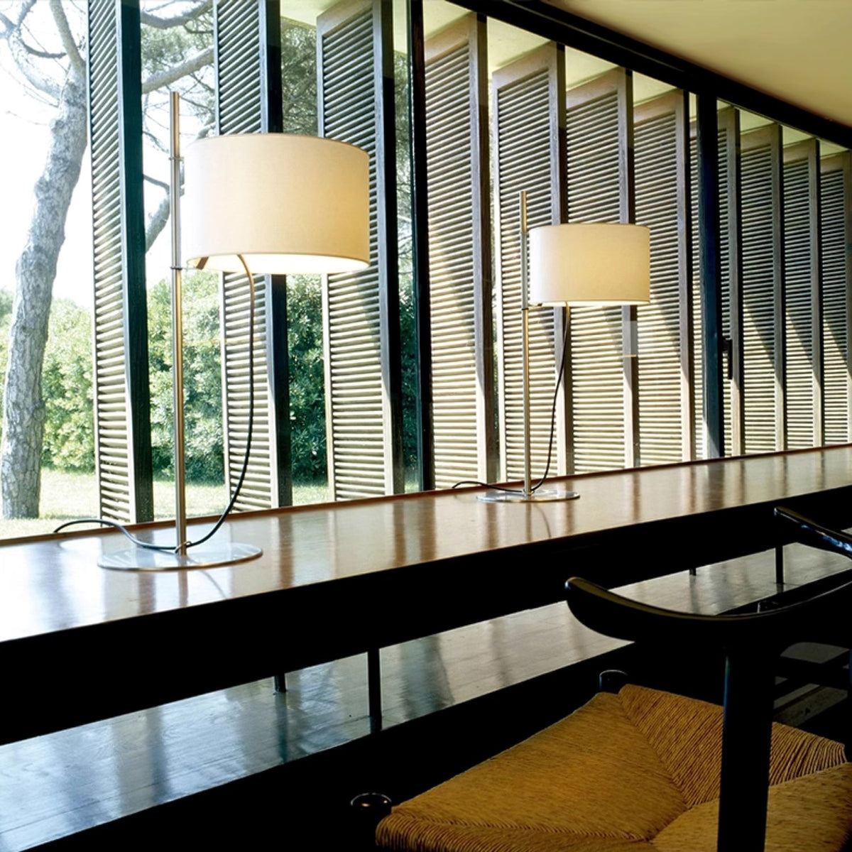 Lino Arc Table Lamp – Sculptural Brass & Fabric Designer Lamp for Modern Interiors