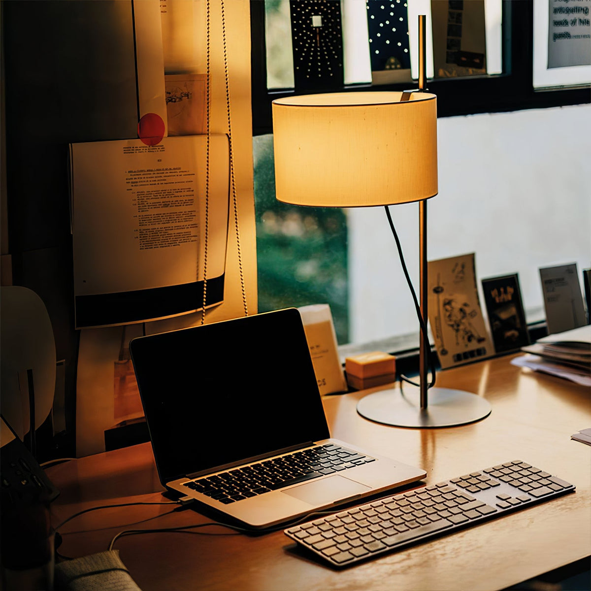 Lino Arc Table Lamp – Sculptural Brass & Fabric Designer Lamp for Modern Interiors