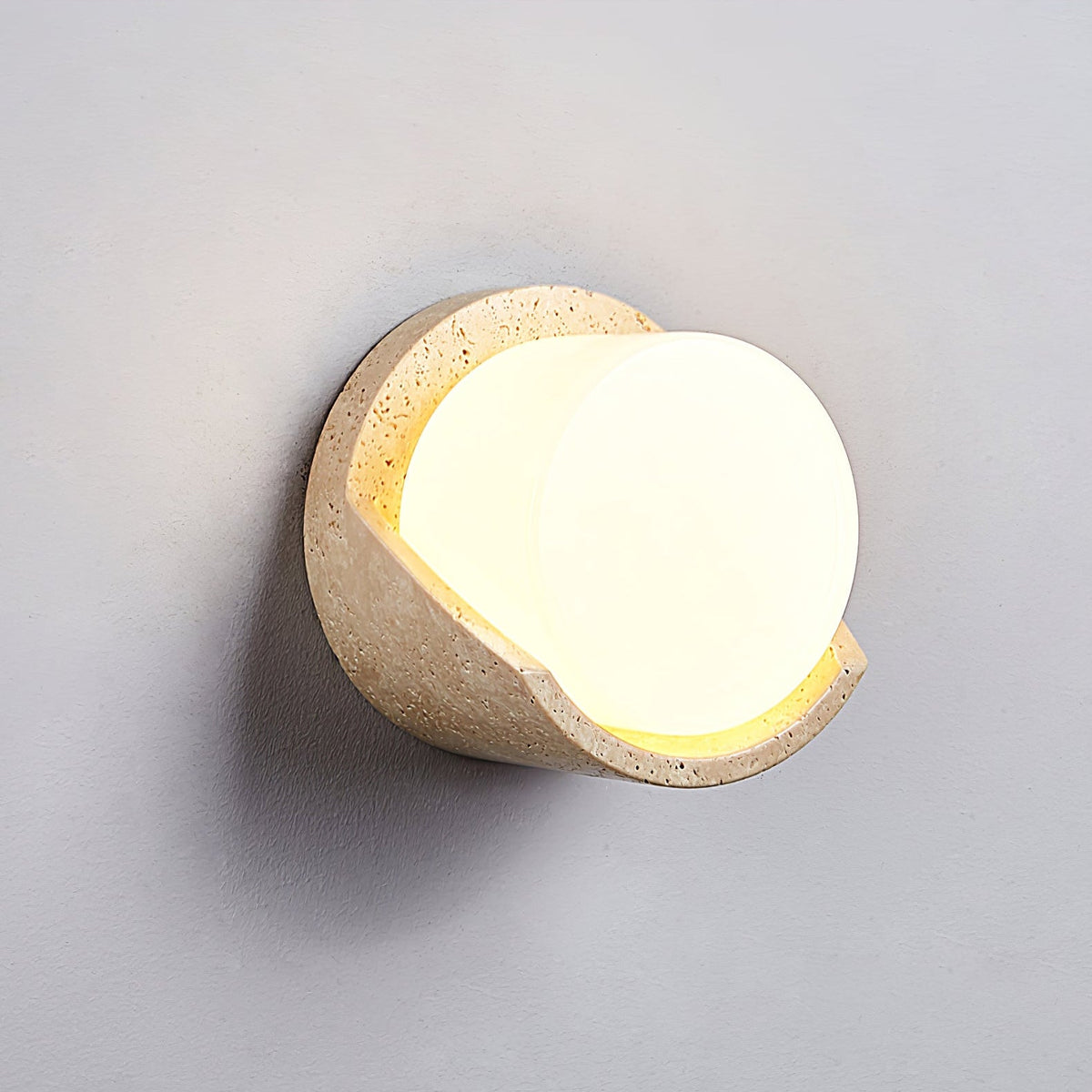 Linus Travertine Wall Sconce – Natural Stone Modern Wall Light