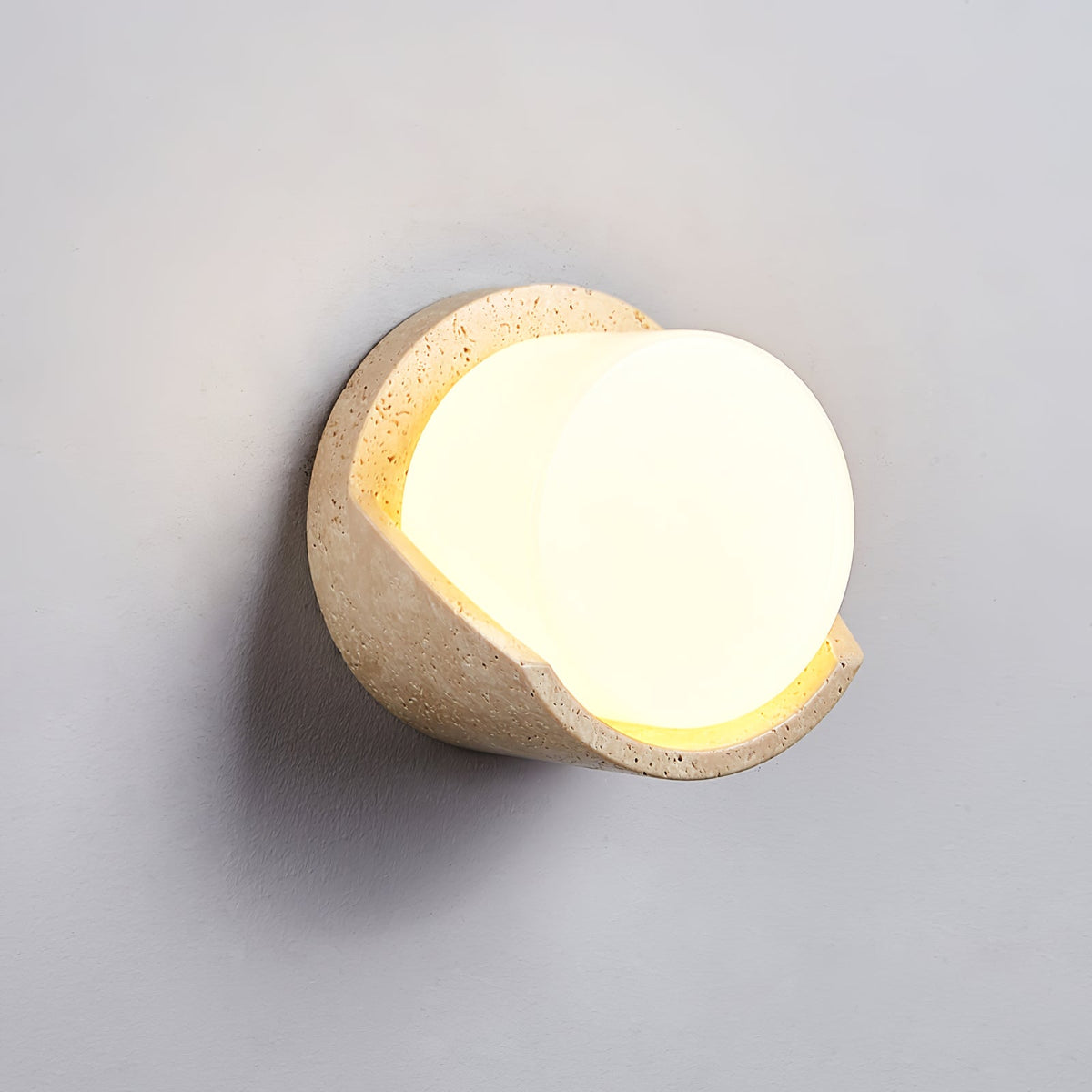 Linus Travertine Wall Sconce – Natural Stone Modern Wall Light