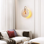 Lior Travertine Wall Sconce with Brass Hook – Modern LED Wall Lamp