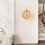 Lior Travertine Wall Sconce with Brass Hook – Modern LED Wall Lamp