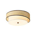 Liora Handwoven Rattan Ceiling Lamp with Fabric Diffuser