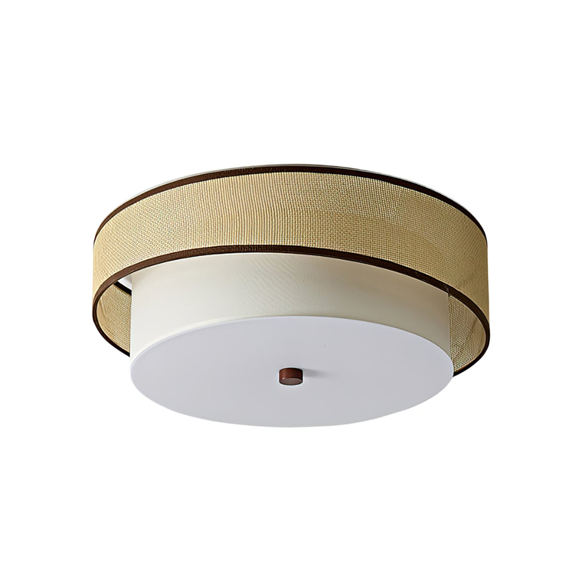 Liora Handwoven Rattan Ceiling Lamp with Fabric Diffuser