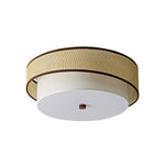 Liora Handwoven Rattan Ceiling Lamp with Fabric Diffuser