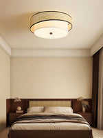 Liora Handwoven Rattan Ceiling Lamp with Fabric Diffuser