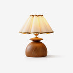 Liora Pleated Table Lamp – Sculptural Wood & Fabric Designer Lamp