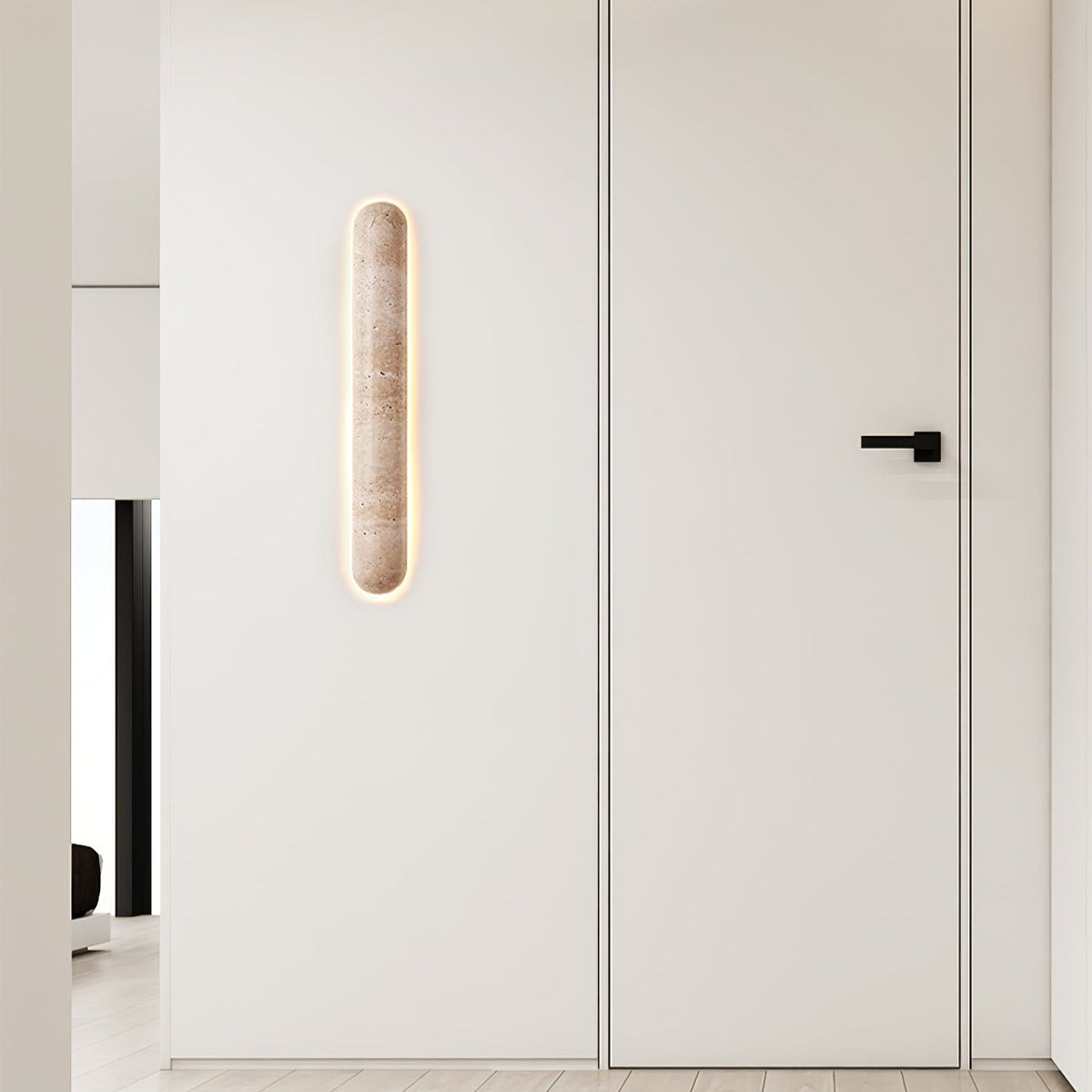 Liora Travertine Wall Sconce — Sculptural Stone LED Wall Light