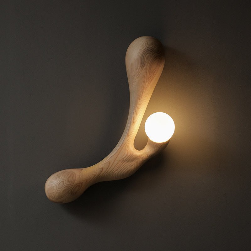 Liora Drift Wood Wall Sconce | Sculptural Solid Wood Wall Light