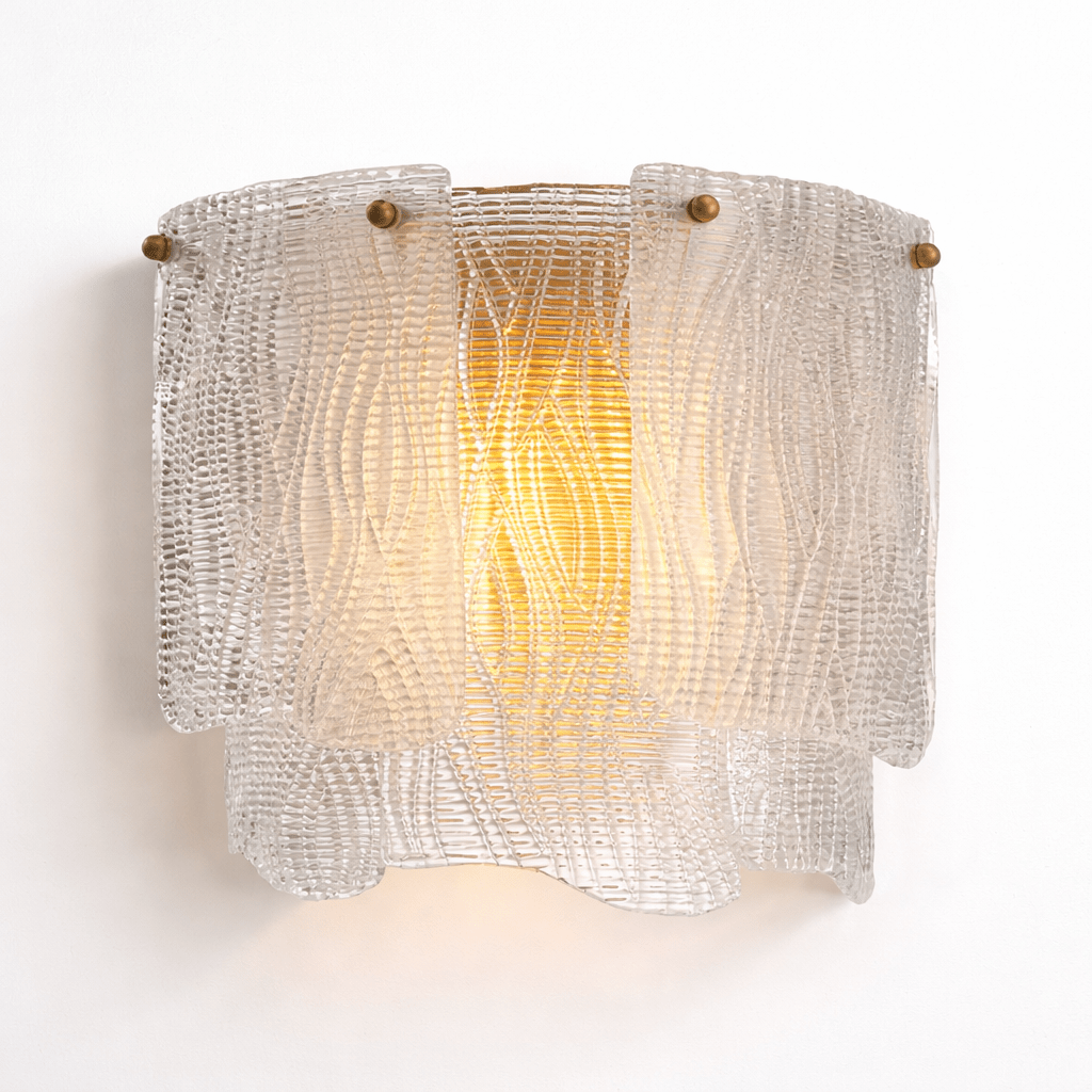 Liora Sculptural Melted Glass Wall Sconce in Gold